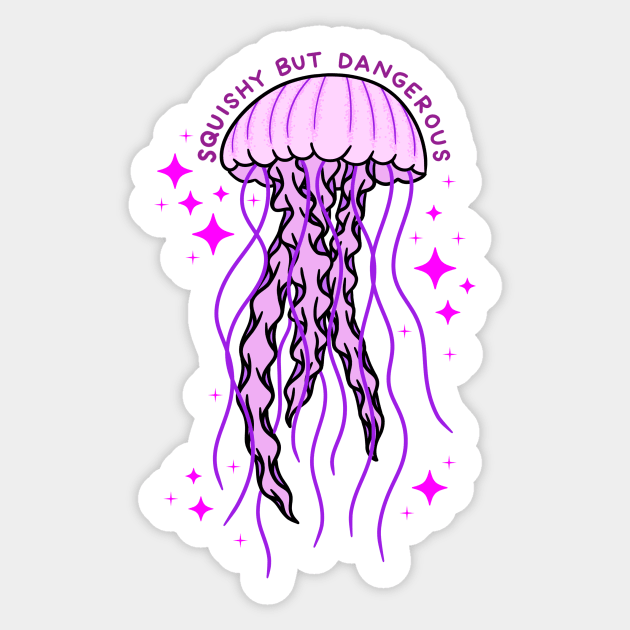 Squishy But Dangerous Jelly Fish Sticker by Christine Parker & Co